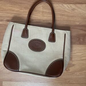 Tommy Hilfiger Cream and Brown Women's Bag (LongChamp style) small handbag